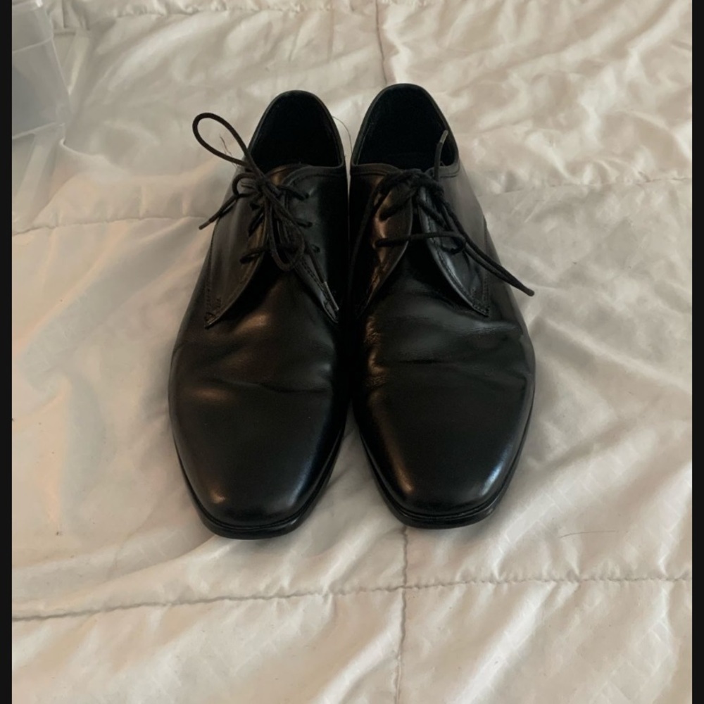 Aldo Black Leather Oxfords